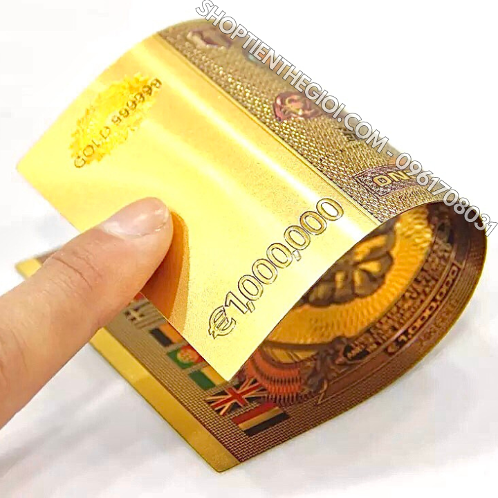Tiền Lưu niệm 1 triệu EURO mạ vàng Plastic - SP005969
